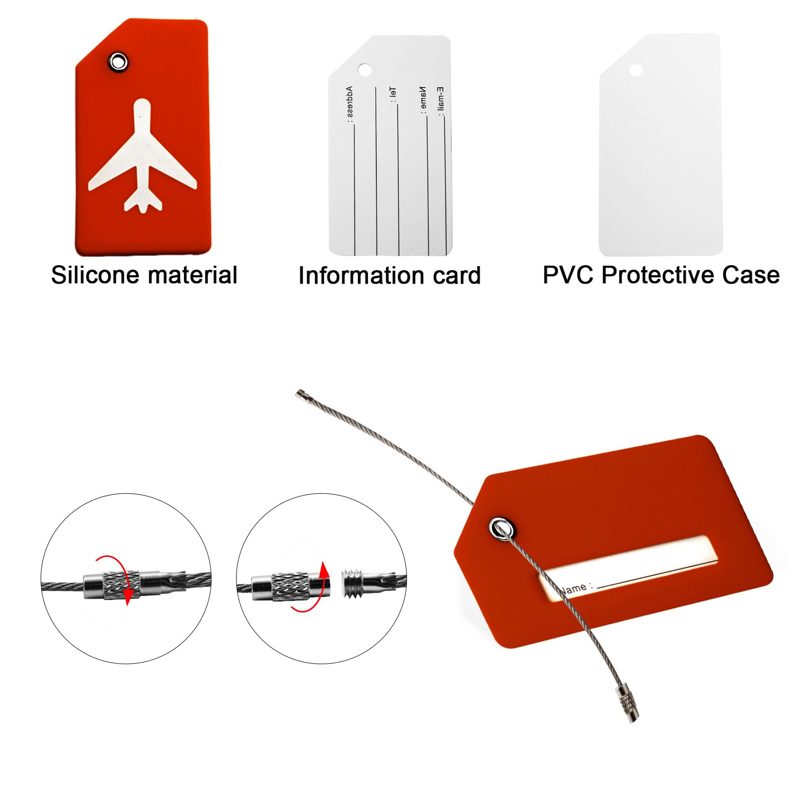 Set Cinghie Per Bagagli – 2 Cinghie + 2 Etichette Identificative, Colori Vivaci, Facili Da Vedere, Accessori Da Viaggio Per Valigie