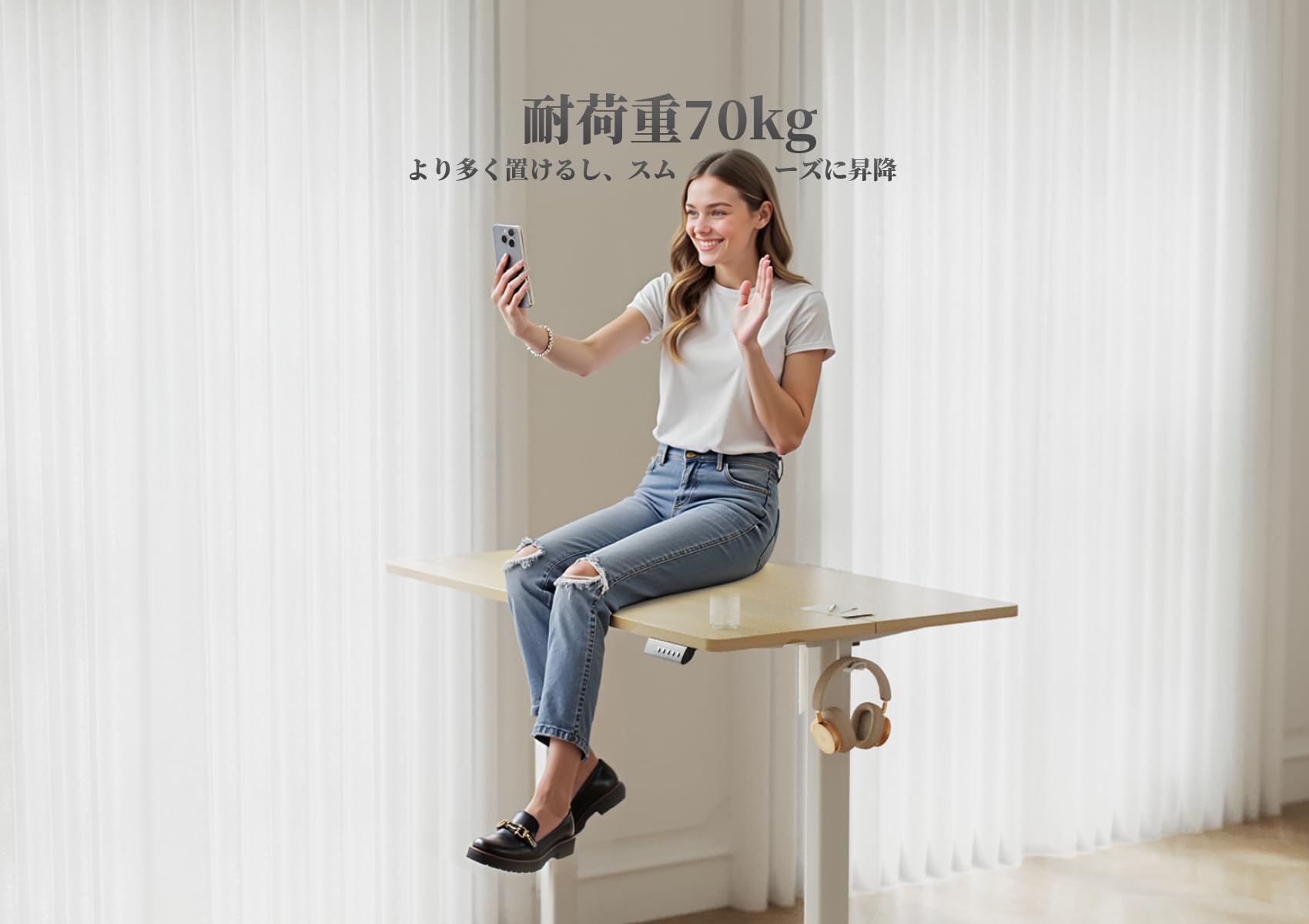 Amazon | Claiks 昇降デスク 初心者向け スタンディングデスク 電動