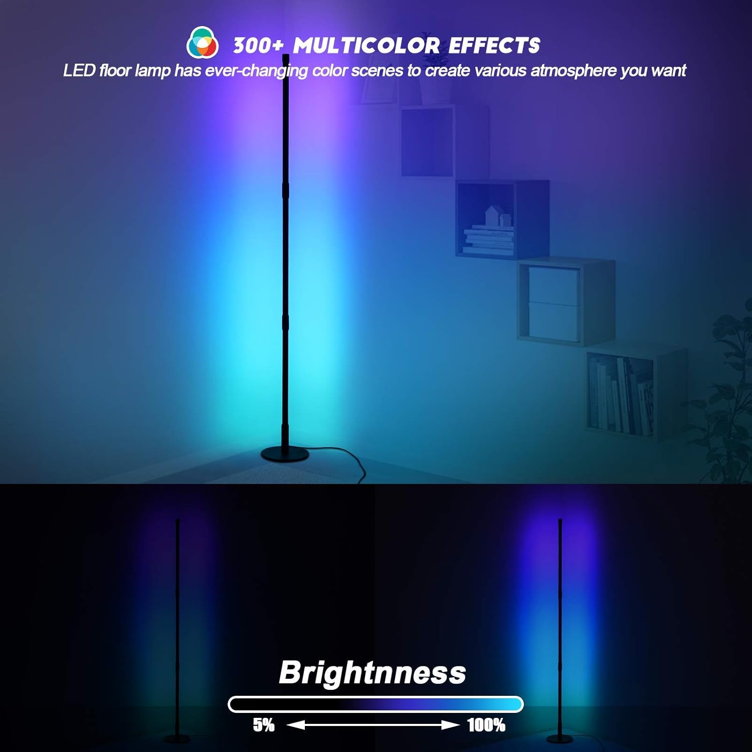 Crаzу Clеаrаnсе Ankishi Corner Floor Lamp, RGB Color Changing Floor Lamp, Nordic Corner Light Mood Lighting with Linkable Rods & Remote, 16 Million Colors Effects, Brightness & Speed Adjustable, 20W - Round Base Bеѕt Quаlіtу 🔥 Ankishi Corner Floor Lamp, RGB Color Changing Floor Lamp, Nordic Corner Light Mood Lighting with Linkable Rods & Remote, 16 Million Colors Effects, Brightness & Speed Adjustable, 20W - Round Base