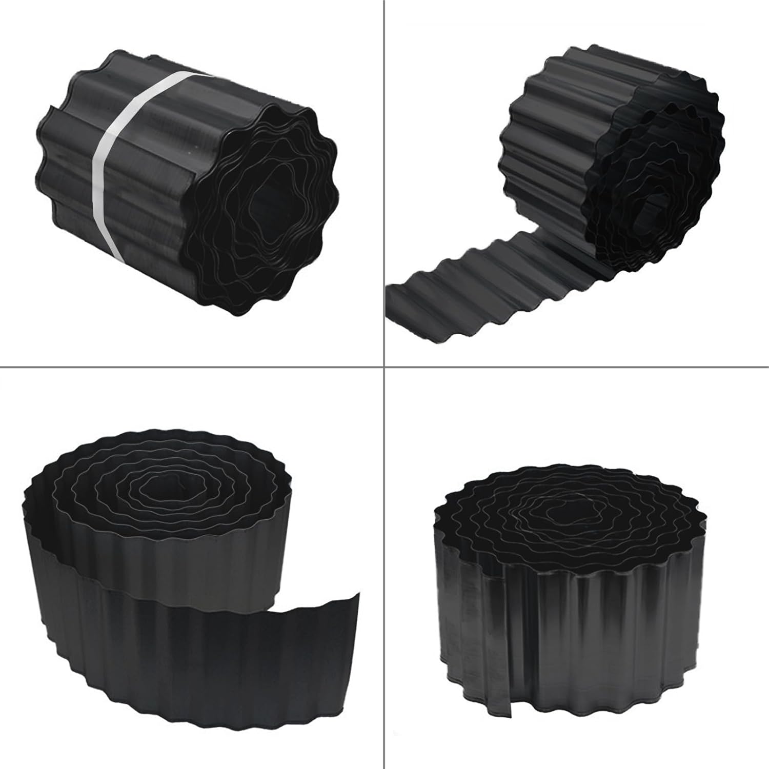 Metal Landscape Edging,12Inch×20FT Corrugated Metal Garden Edging Border Heavy Duty Garden Border Edging Lawn Edging for Garden,DIY Flower Beds,Lawns,Pathway (Black)