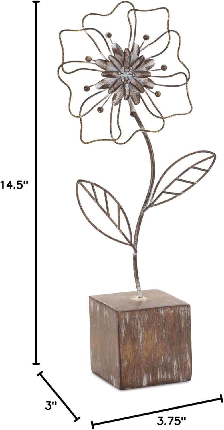 Melrose International Metal Floral D?cor (Set of 2)