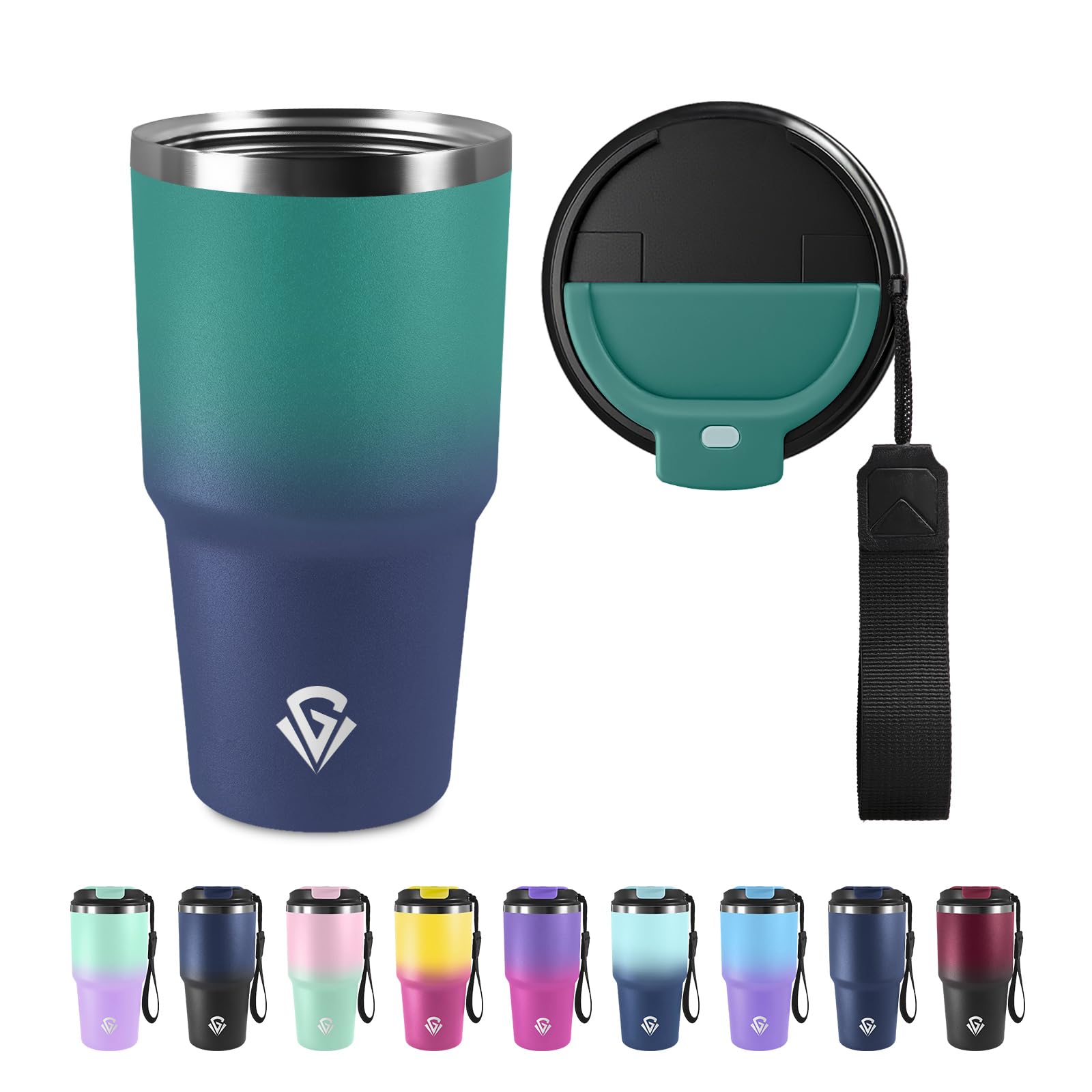 Thermal Mug 600 ml, Stainless Steel Travel Mug, Insulated Mug, Vacuum Leak-Proof Travel Mug with Lid, Leak-Proof Coffee Cup with Drinking Hole BPA-Free Coffee to-Go Mug for Office