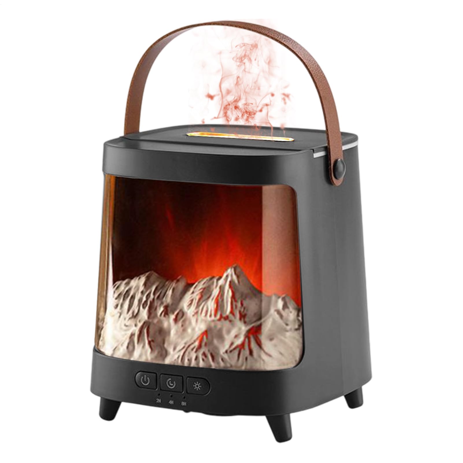 Smart Flame Control Fireplace Humidifier, Compact & Stylish Design, 14.9x13.2x13.2cm, Aroma Esse Ntial Oil Diffuser, Aromatherapy Humidifier Machine, Quiet Ultrasonic Operations, for Living Room