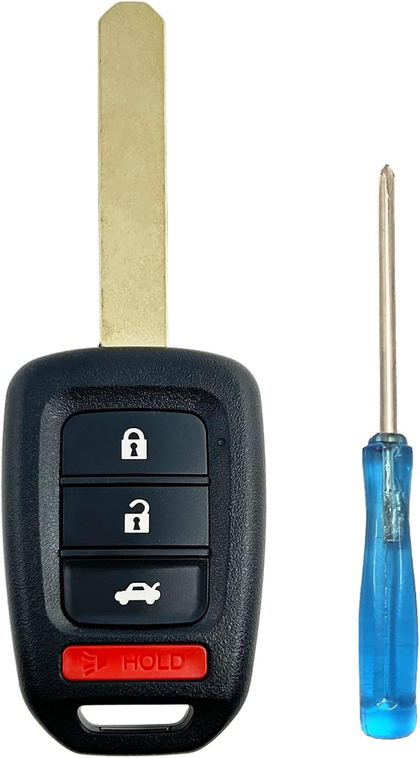 Replacement Key Fob Cover Compatible for Honda 2013-2016 Accord Crosstour 2014-2015 CR-V Civic 2016-2017 HR-V Keyless Entry Remote Key Fob Shell ( 2 PCS )