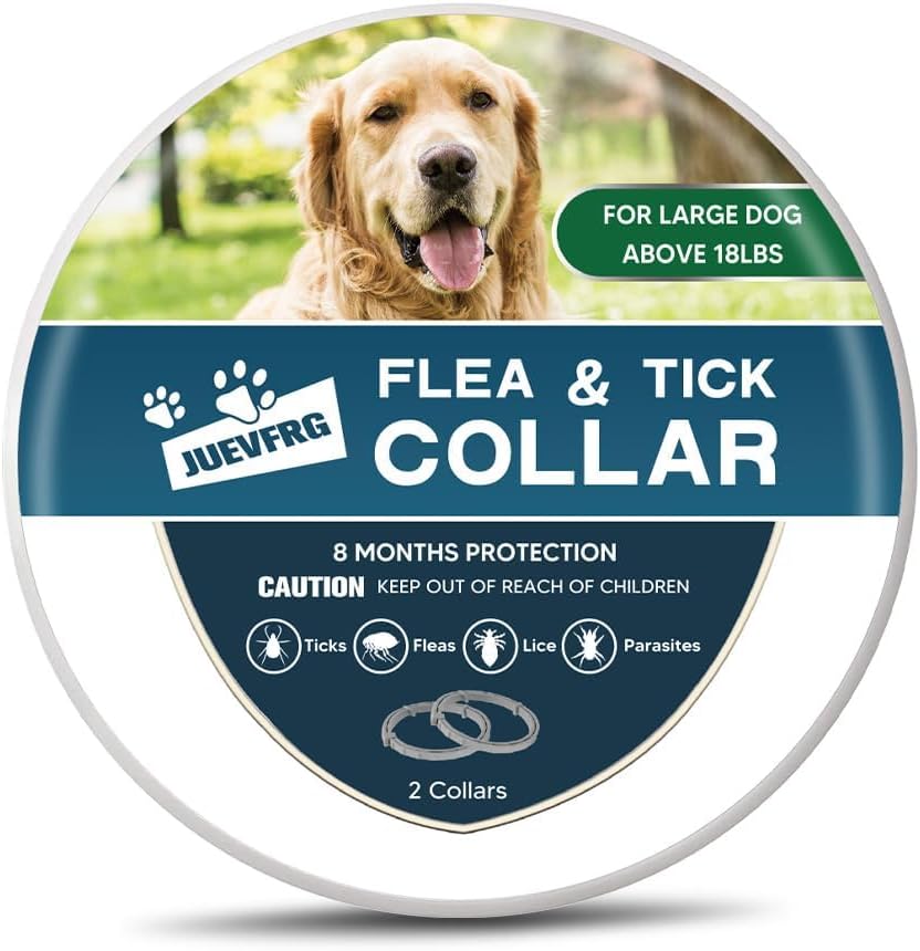 Flea & Tick Collar for Dogs, Tick Collars for Dogs, Dog Flea and Tick Collar, Waterproof 8 Months Prevention, One Size Fits All 2 Count