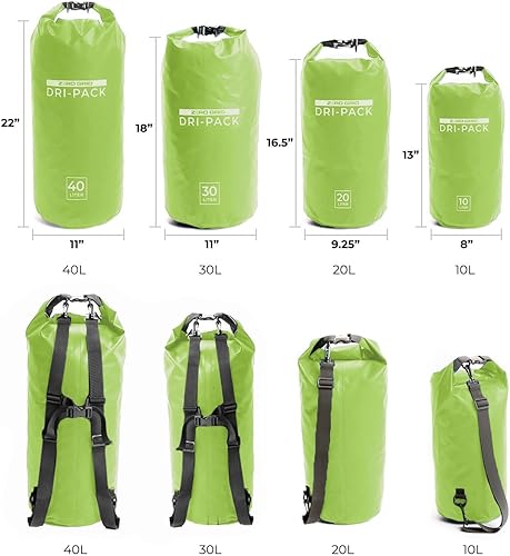 Miniatura 8 de Zero Grid Bolsa seca impermeable  La bolsa de secado flotante se mantiene seca tamaños de 10L20L30L40L para mochileros, kayak, canotaje, campamento,