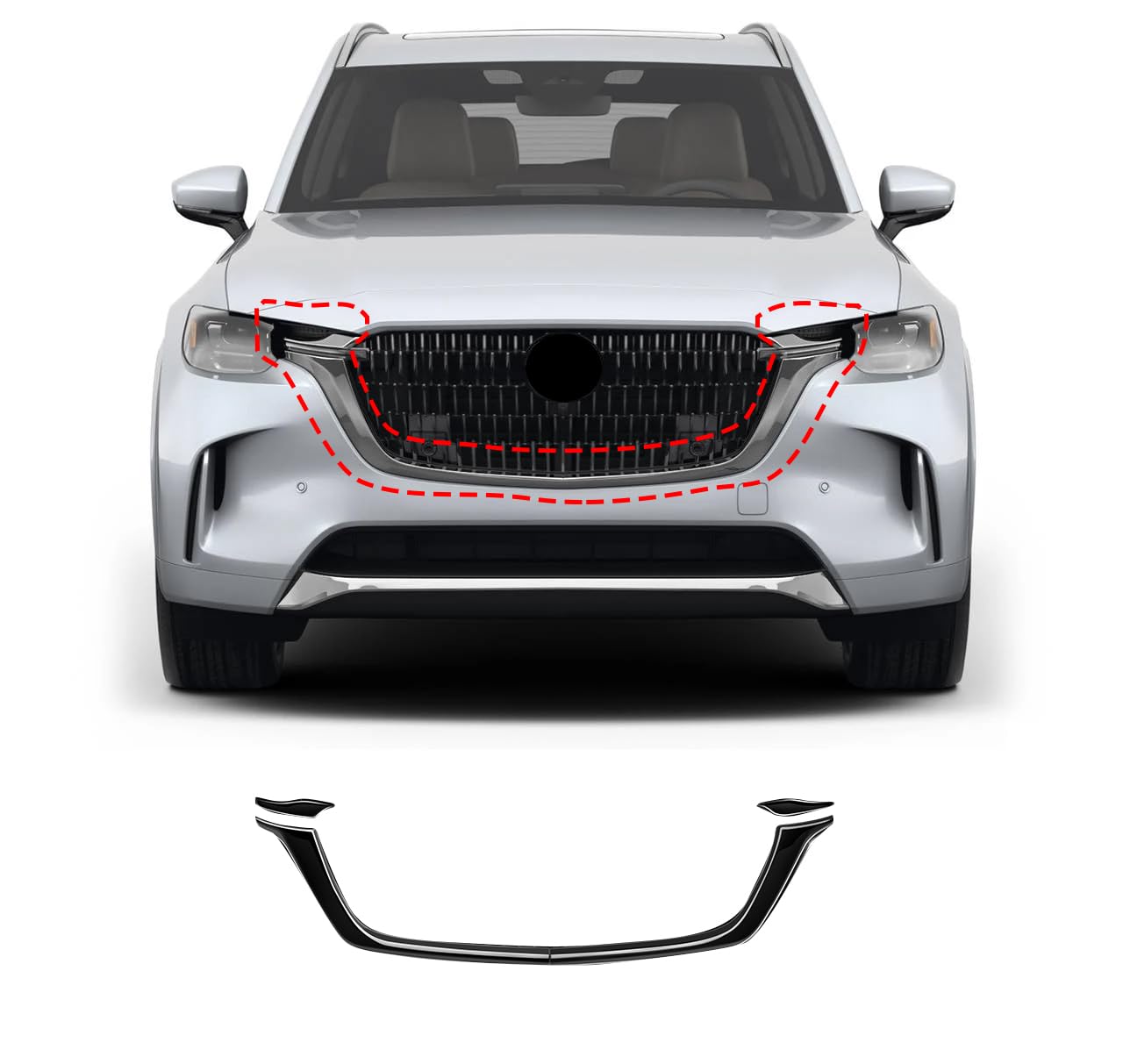 Amazon.com: GZBFTDH ABS Matte Black Front Grille Edge Trim for