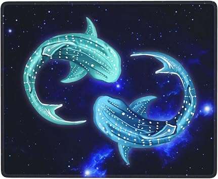 Whale Shark Mouse Pad Non-Slip with Stitched Edge Rubber Base for Laptop Work and Home 7x9 inch
