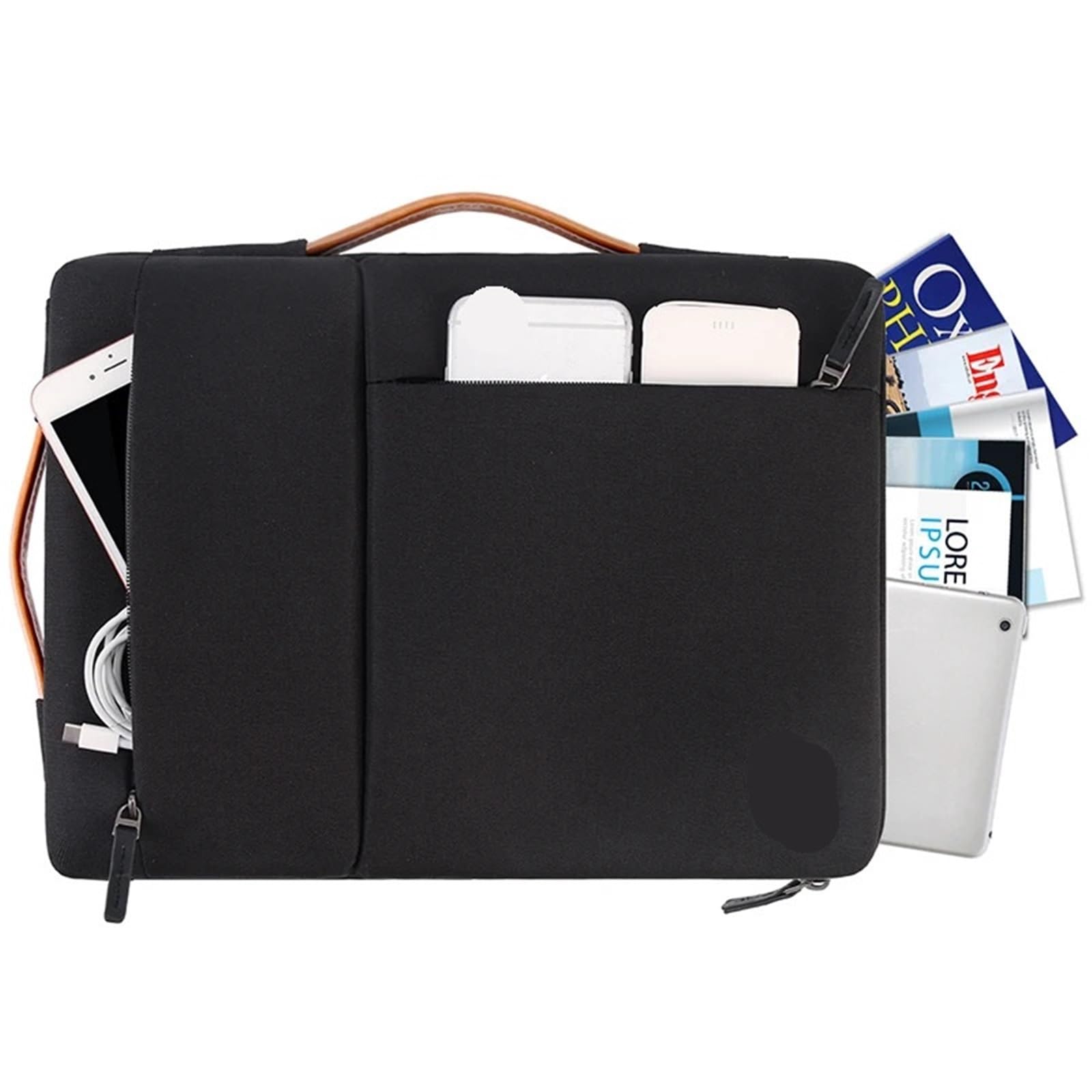 Borsa multiuso for laptop con tracolla e maniglia for notebook da 10", 13", 14", 15,6" e 17", antiurto, nera
