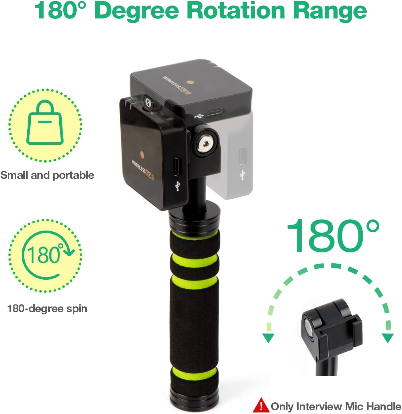 SUNMON Wireless Microphone Handle, Adapter Compatible with RODE Wireless Go and Go 2, Suitable for Interviews, Hosting, Live Streaming - Image 3