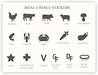 Vista 1 de Etiquetas Adhesivas para Comida de Boda, Etiquetas Adhesivas para Tarjetas de Lugar, Etiquetas Adhesivas para Menú, Etiquetas Adhesivas para Menú