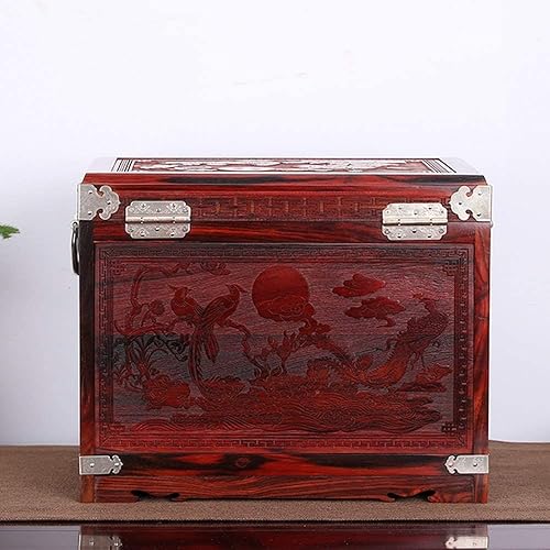 Miniatura 5 de Joyero organizador de joyas, joyero de madera, caja de almacenamiento de joyería antigua, joyería hecha a mano, gran capacidad, decoración de