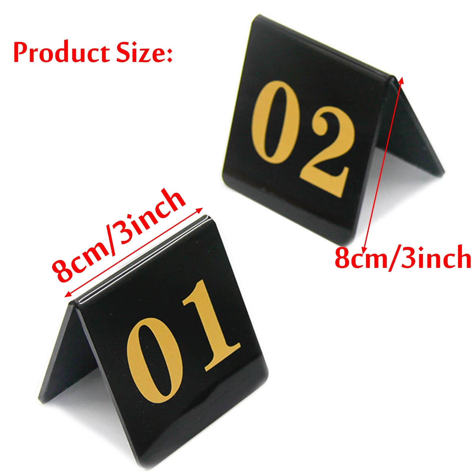 Números De Mesa Tipo Carpa Para Restaurantes Y Cafeterías, Tarjetas Apilables Para Números De Mesa, Placa De Mesa De Doble Cara, Para Guiar A Los Comensales A Sus Asiento,45682-80*80mm(3*3inch)