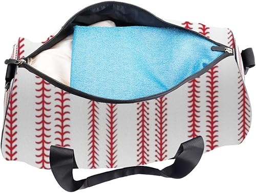 Miniatura 6 de Lines In Retro Style Easy Clean Gym Bags For Women Oxford Tote Bags Adjustable Shoulder Strap, Convertible Carry Backpack Cute Gym Bag For Baseball