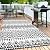 Waterproof Outdoor Rug 5x8ft, Bohemia Reversible Plastic Straw Mat for Patio RV Deck Porch Backyard Balcony Camping Picnic Beach Indoor Outdoor Carpet, Black&White