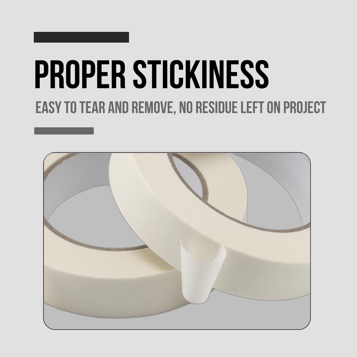 Lichamp Masking Tape 1 inch, 20 Pack General Purpose Beige White Masking Tape, 1 inch x 55 Yards x 20 Rolls (1100 Total Yards)