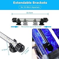 Vista 5 de Luz de acuario para pecera, encendido/apagado automático, sumergible blanco y azul, luz para plantas de acuario con temporizador y función