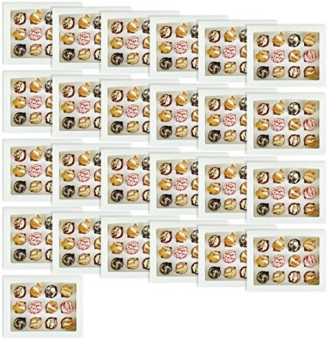 Twelve(12) Cupcake Box with inserts - White - 2 Pack