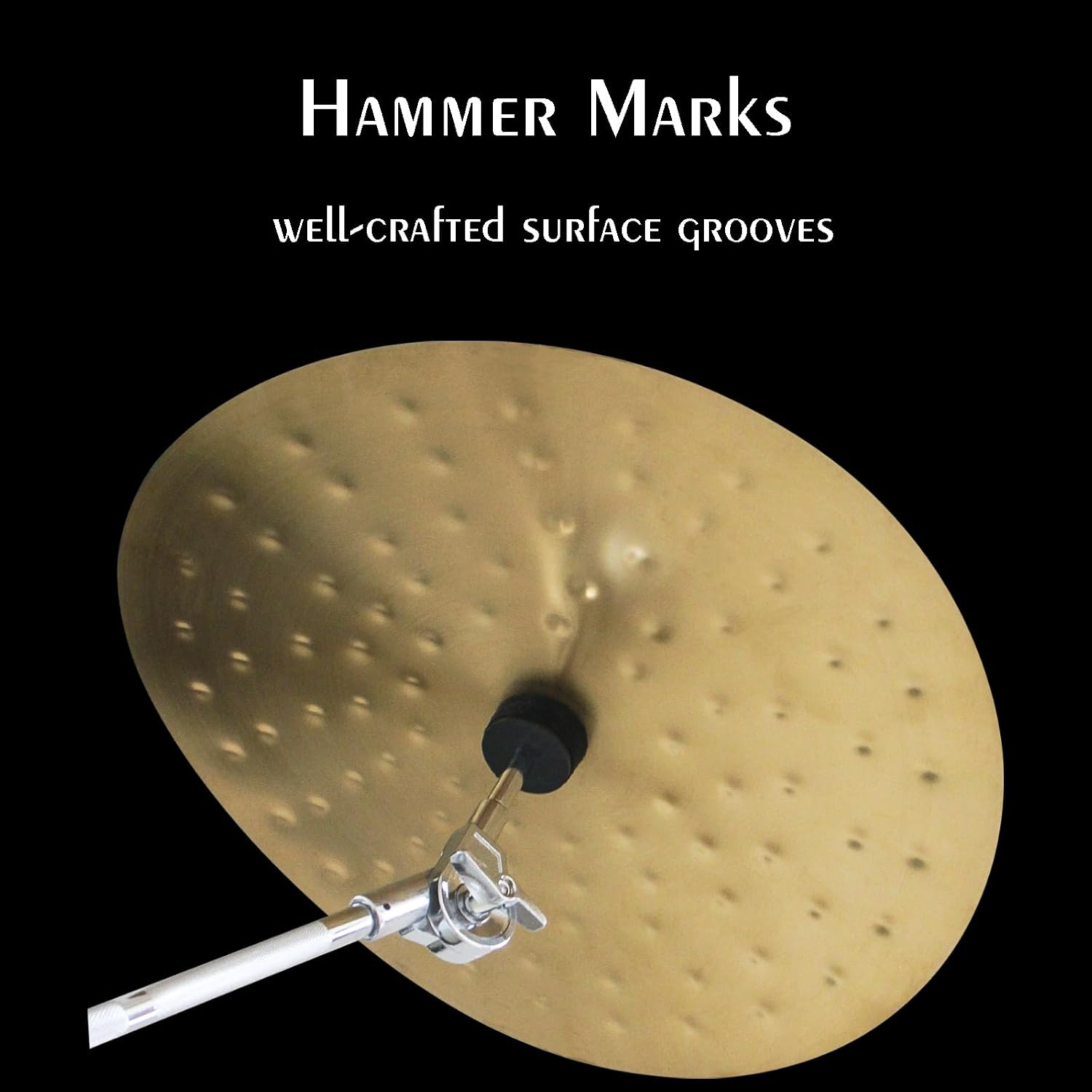 Clap Stack Cymbal, 3-Piece Cymbal Stack with Hammer Marks (11", 13", 15"), Smack Stack Cymbals for Drum Kits