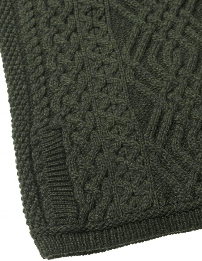 Aran Crafts Women's Irish Cable Knitted Wool Side Zip Cardigan (100% Merino Wool) - Image 5