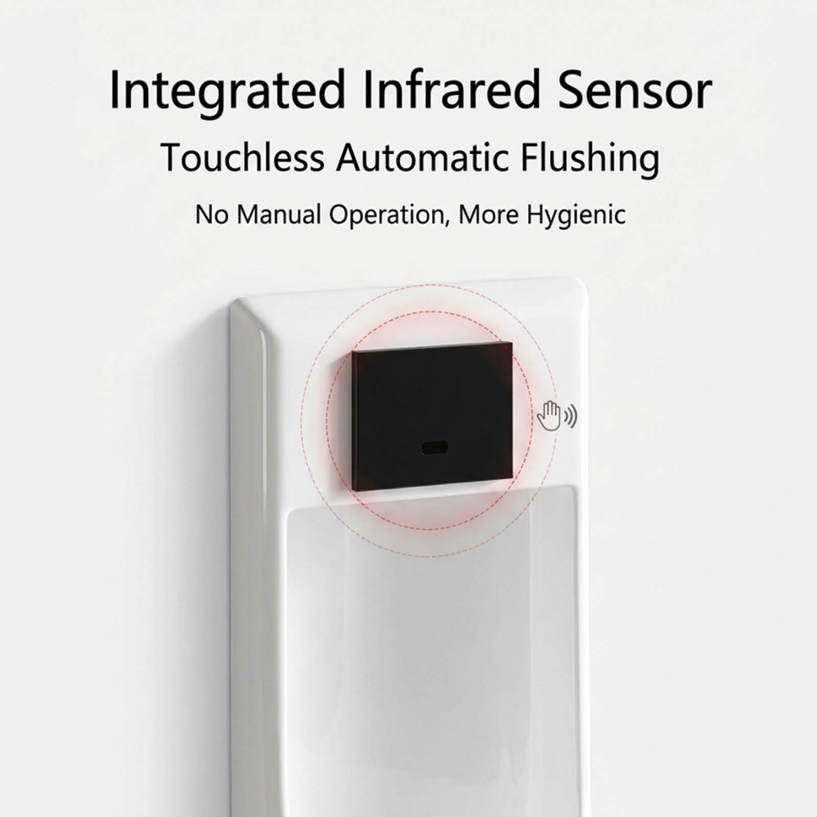 Ultradünnes, wandhängendes Urinal für Männer, Urinal mit Sensorautomatik | Ausgestattet mit einer sensorgesteuerten Spülung; für öffentliche Toiletten, Hotels, Einkaufszentren(A)