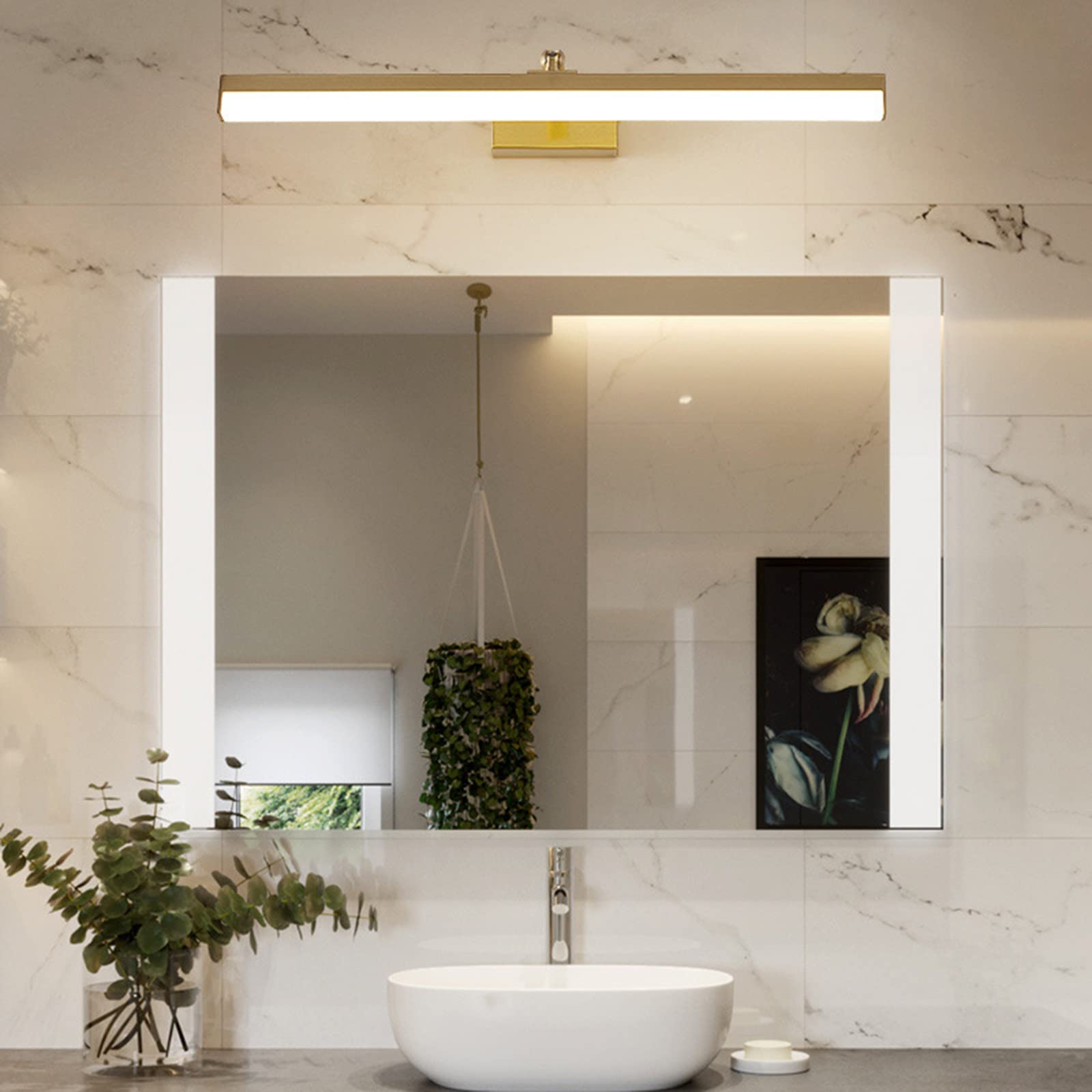 Badezimmer Spiegel Beleuchtung Frontlicht Dekorative Spiegelleuchte Spritzwassergeschützt Wasserdicht Wasserdicht Spiegel Badezimmer Lampe Gold Winkel Einstellbare Spiegel Badleuchte 41cm