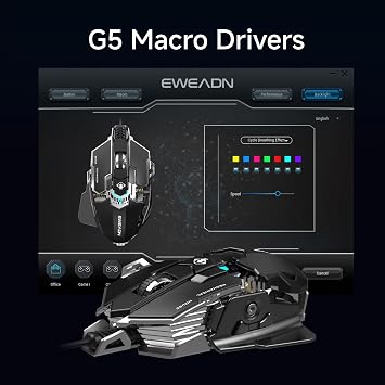 Wired Gaming Mouse with Programmable Buttons, 12800 DPI, RGB Backlit