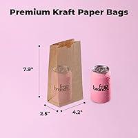 Vista 2 de Fit Meal Prep Paquete de 500 bolsas de almuerzo de papel marrón de 2 libras, 7.88 x 4.13 x 2.5 pulgadas, bolsas de papel kraft de alta calidad a