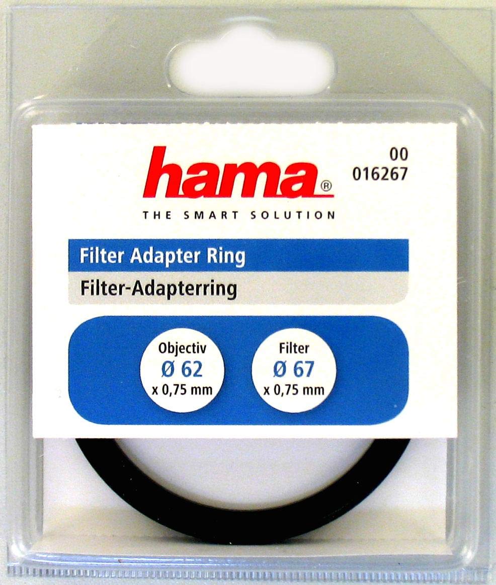 Hama Pierścień adaptera filtra, od 62,0 mm obiektyw do filtra 67 mm, metal, czarny