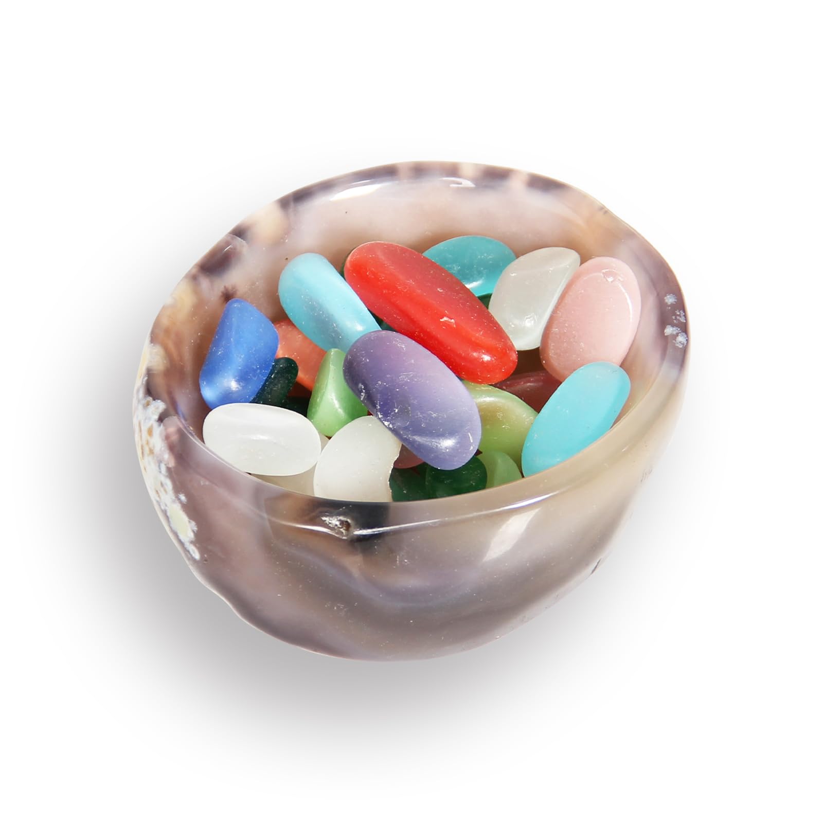 Amazon.co.jp: Orientrea メノウ装飾ボウル 約3.1インチ~4.1インチ 手