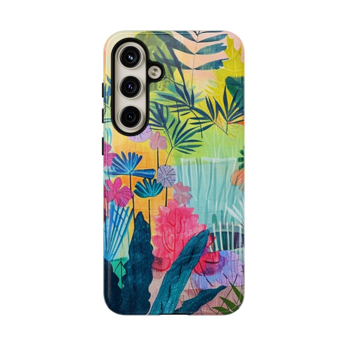 Coque Samsung S24 Plus jardin tropical brillant multicolore rigide - 5