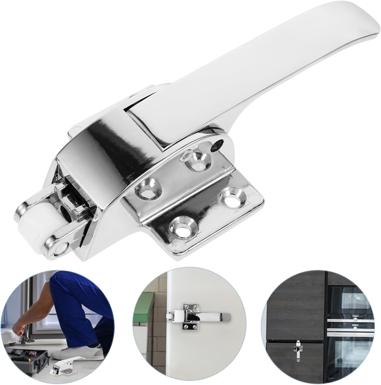 Mobestech 3pcs Heavy Duty Freezer Door Latch Handle Metal Accessory for Secure Fridge and Cooler Closure Easy Installation for Use
