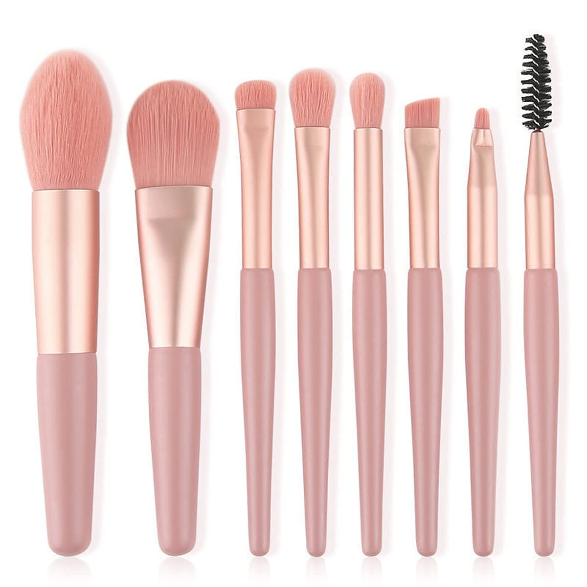 ZemGlam Makeup Brush Set (8 Piece) Eyeshadow Brush with PU Bag Synthetic Bristle Foundation Face Powder Blush Makeup Brush Kit for Ladies 3