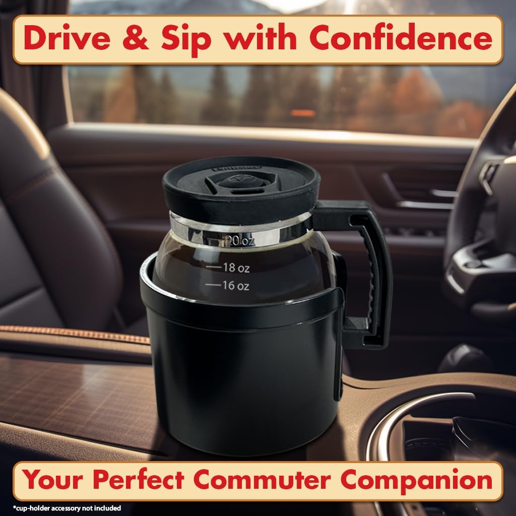 Cupa Joe Diner Pot Mug – 20oz Glass Coffee Mug with Lid - image 3