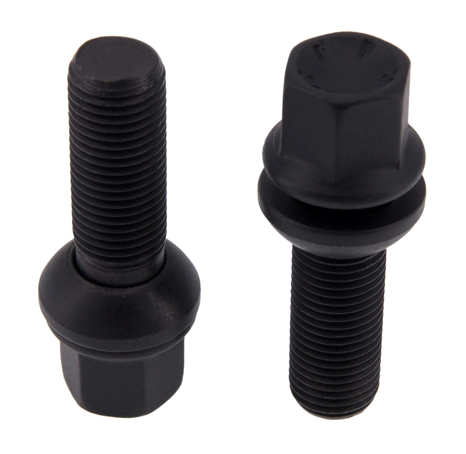 Levando 10 sztuk śrub do kół M14 x 1,5, długość trzpienia 28 mm, ściągacz kulkowy R13 D = 26 mm SW17 – zestaw bolców do kół pasuje do modeli Audi A, VW Golf, Passat, Polo, itp. kolor czarny