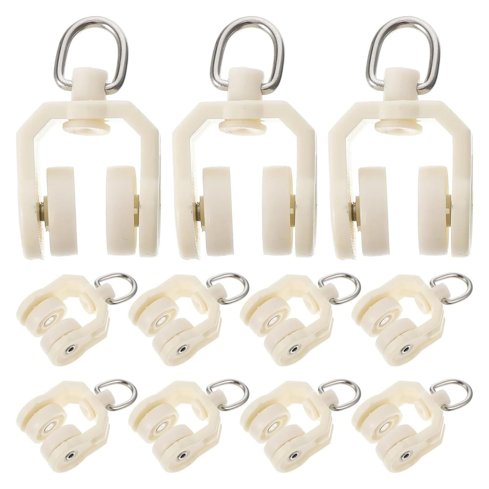 Cyjaznhh Wit White Plastic Metal Curtain Track Gliders 30 Pcs Sliding Rollers