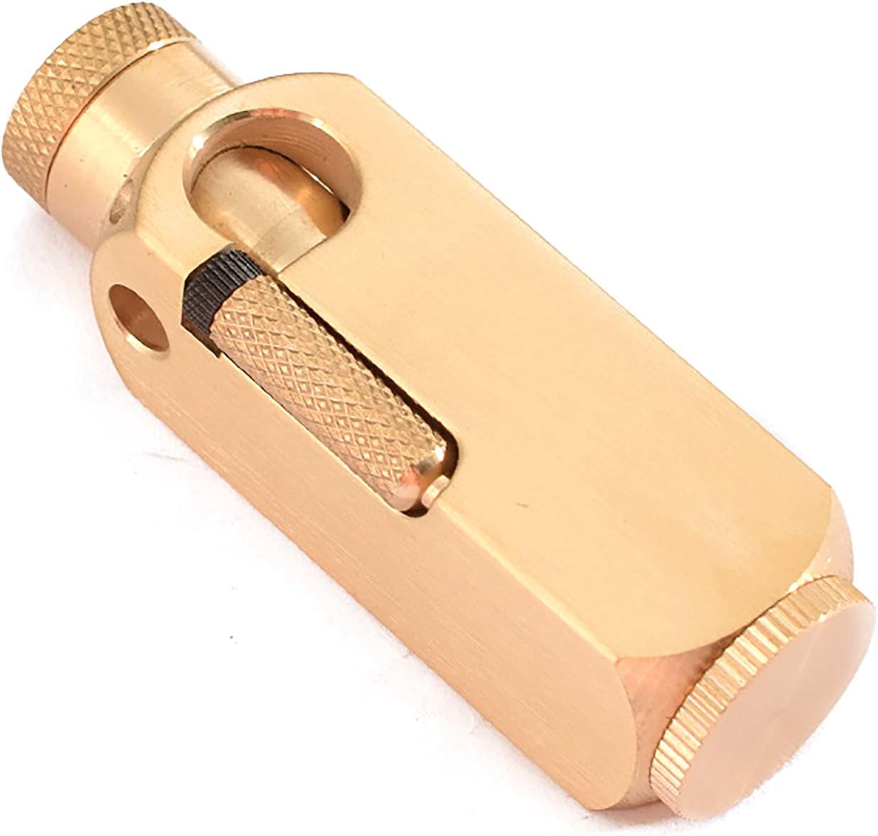 Handmade Heavy Duty Kerosene Lighter Side Slip Wheel Vintage Pure Brass Machinery Antique Lighter (No Fuel)