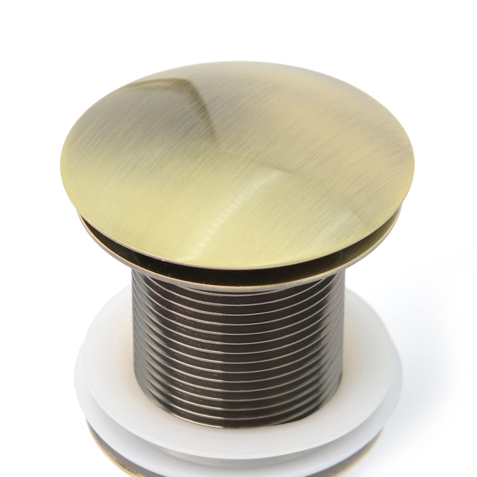 Válvula de desagüe Pop Up sin rebosadero para lavabo y lavabo, desagüe universal de latón, incluye juntas para lavabos de todo tipo