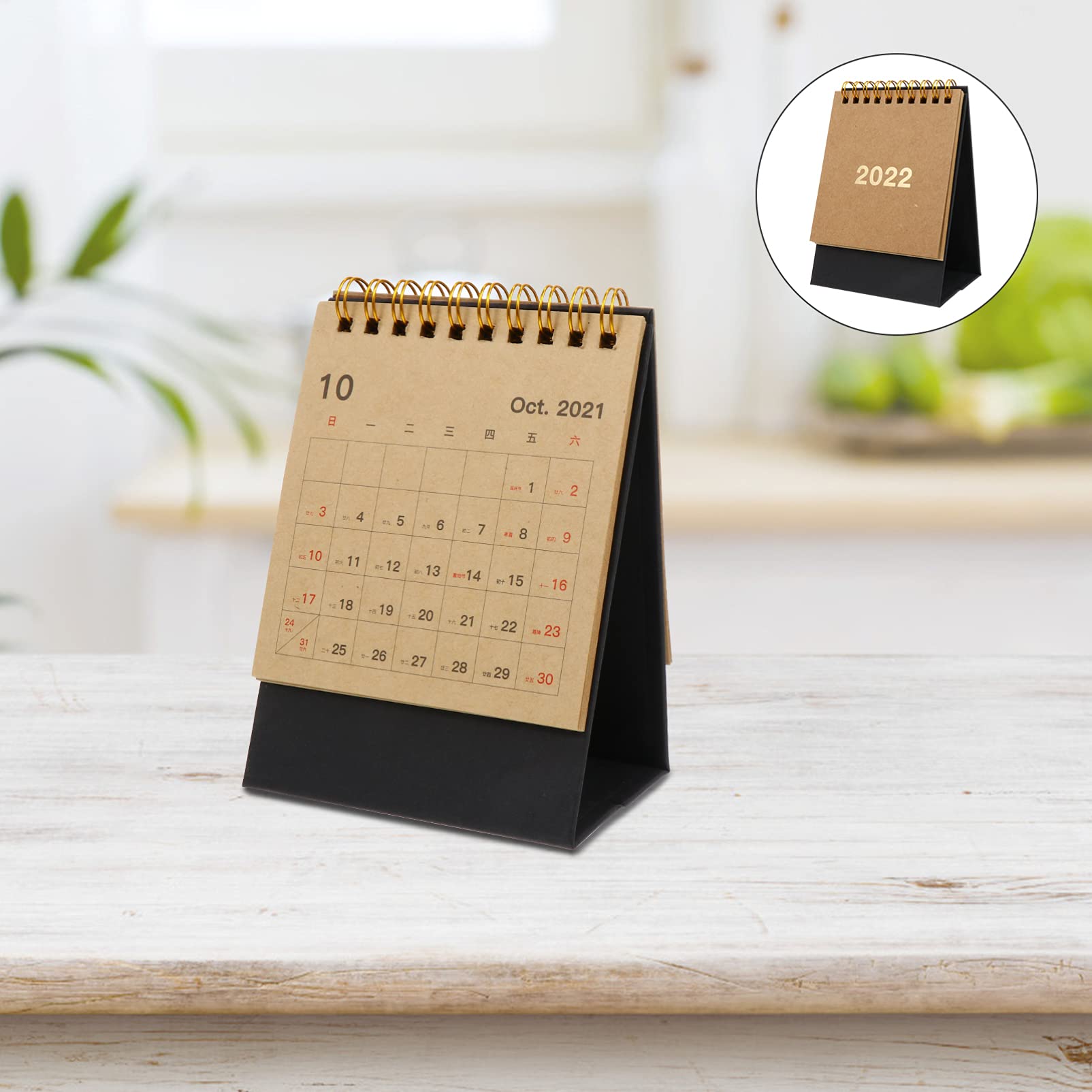 10 Stück 2022 2022 unbedruckter Tischkalender Notizkalender 2022 Kalender einfacher Kalender Retro-Dekor Schreibtischdekoration Kalender für Schreibtisch Büro Papier Tischdekoration kleine