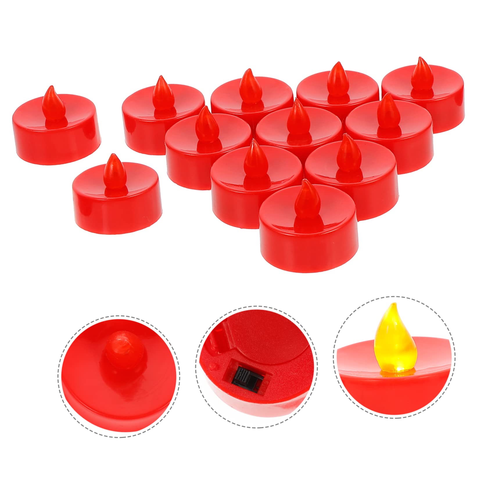 Angoily 12pièces Bougies Led Électriques Sans Flamme Lumières