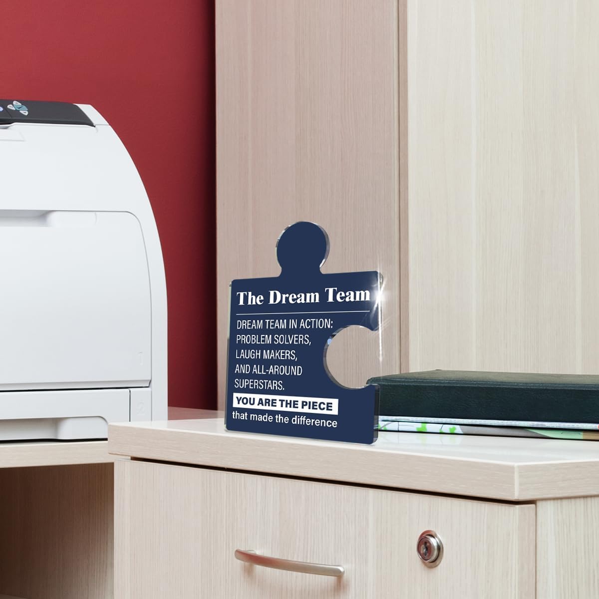 Team Appreciation Gifts Best Team Ever Gifts Thank You Gifts for Employees Coworkers Co Workers Staff Acrylic Puzzle Piece Plaque Sign Office Desk Decor - Image 6