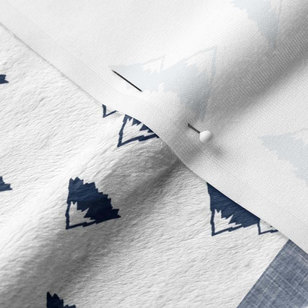 Spoonflower Fabric - Little Man Patchwork Navy Woodland Trendy Moose Bear Printed on Minky Fabric by The Yard - Sewing Baby Blankets Quilt Backing Plush