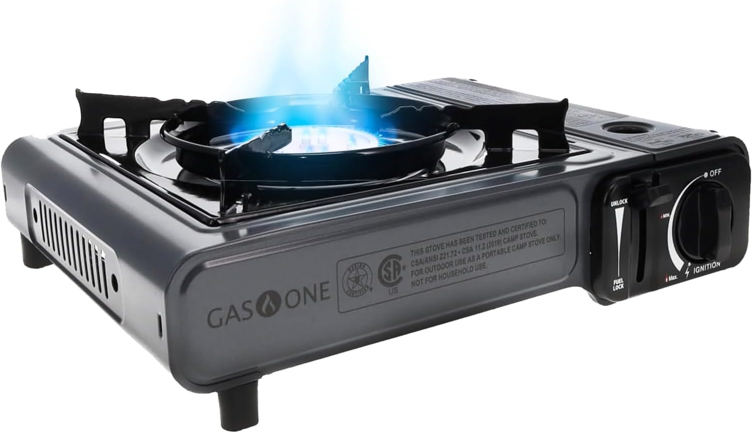Gas One Portable Butane Camping Stove with Case: Automatic Ignition