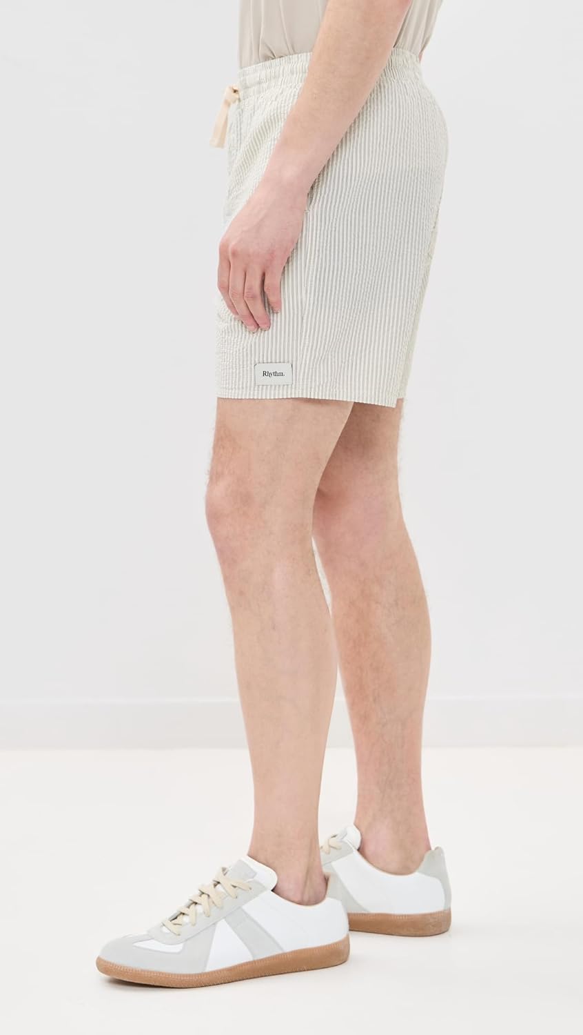 RHYTHM Men's Seersucker Jam Shorts 7" - Image 4