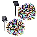 Toodour Solar Christmas Lights Outdoor, 2 Packs Total 144ft 400 LED Solar String Lights with 8 Mode, Outdoor Christmas String Light for Garden, Patio, Fence, Balcony, Xmas Tree Decor - Multicolor