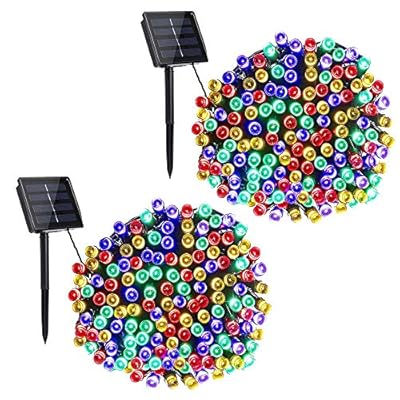 Toodour Solar Christmas Lights Outdoor, 2 Packs Total 144ft 400 LED Solar String Lights with 8 Mode, Outdoor Christmas String Light for Garden, Patio, Fence, Balcony, Xmas Tree Decor - Multicolor