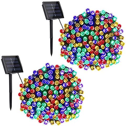 Toodour Solar String Lights, 2 Packs 72ft 200 LED 8 Modes Outdoor String Lights, Waterproof Solar Fairy Lights for Garden, Patio, Fence, Holiday, Party, Balcony Decorations (Multicolor)