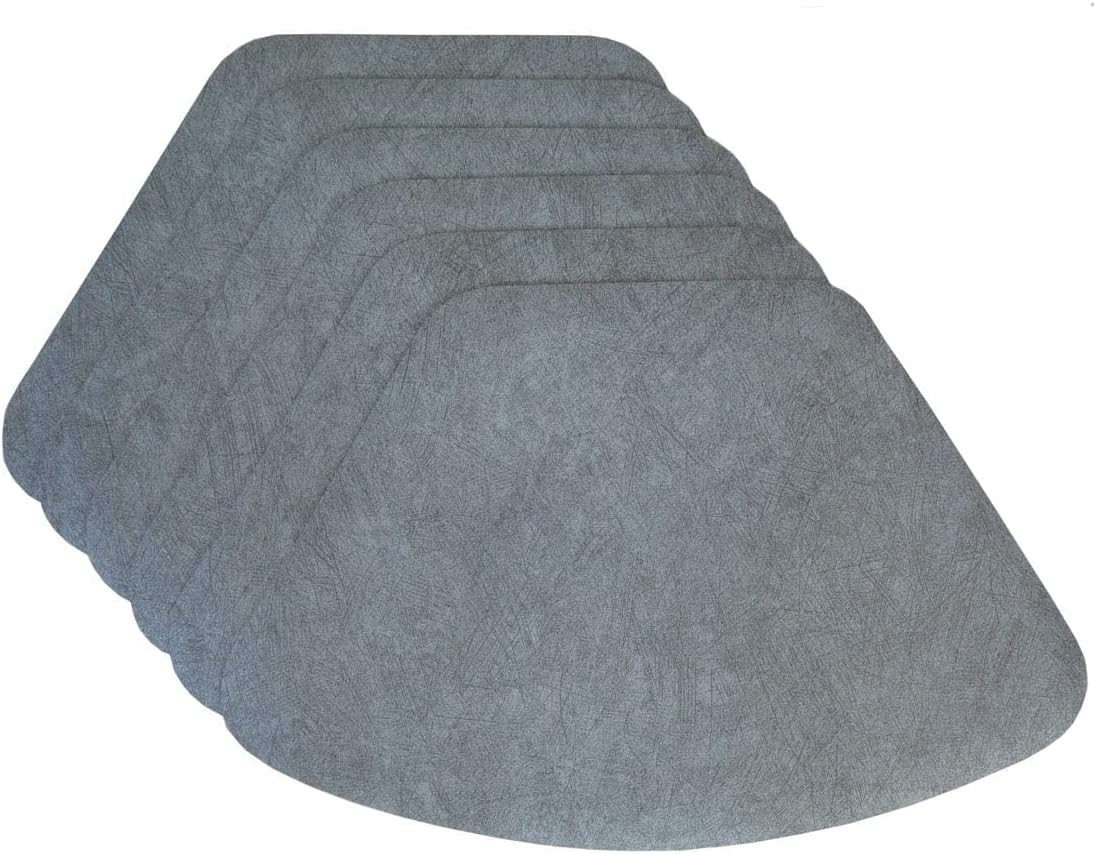 Sweet Pea Linens Green Vinyl Wipe Clean Wedge-Shaped Placemats - Set of Six