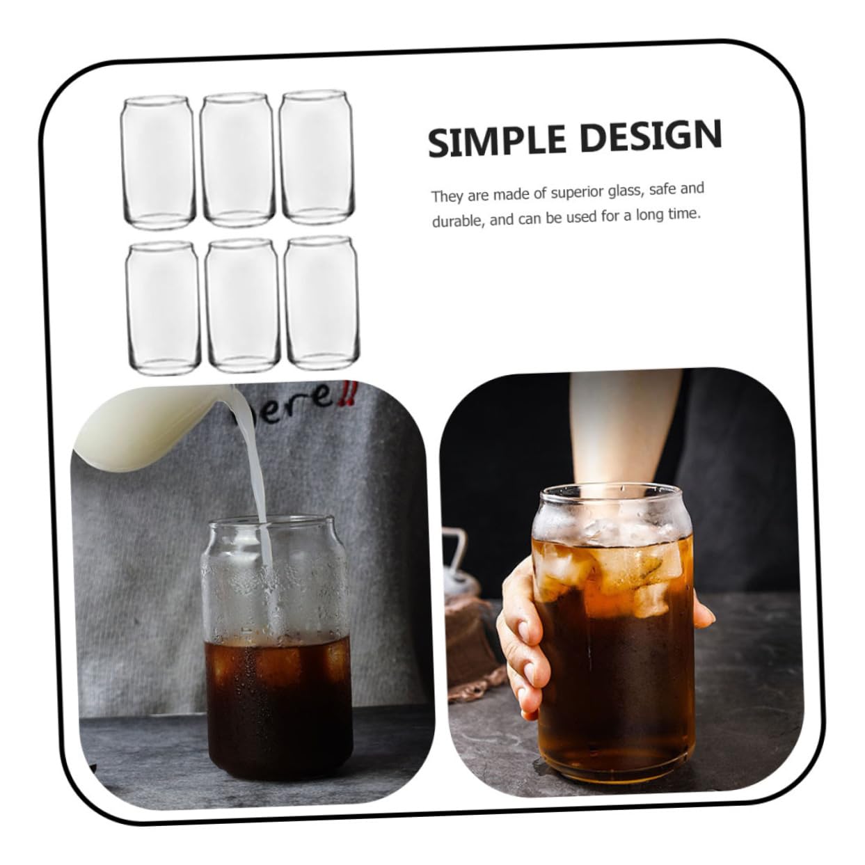 MOLUCKFU 6pcs Glass Water Cup Wine Espresso Martini Glasses Pilsner Beer Glasses Shampain Glasses Clear Espresso Cups Espresso Mug Drinking Glasses Bar Cup Supplies Transparent re-usable