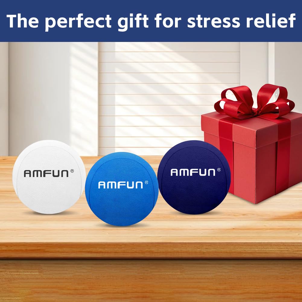 AMFUN 2 Balles Anti-Stress Et 2 Extenseurs De Doigts – Rééducation Et Renforcement De La Main (Adulte & Enfant)